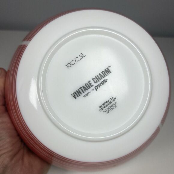 Vintage Charm Inspired By Pyrex "Memory Lane" 3-Piece Mixing Bowl Set - Picture 4 of 11